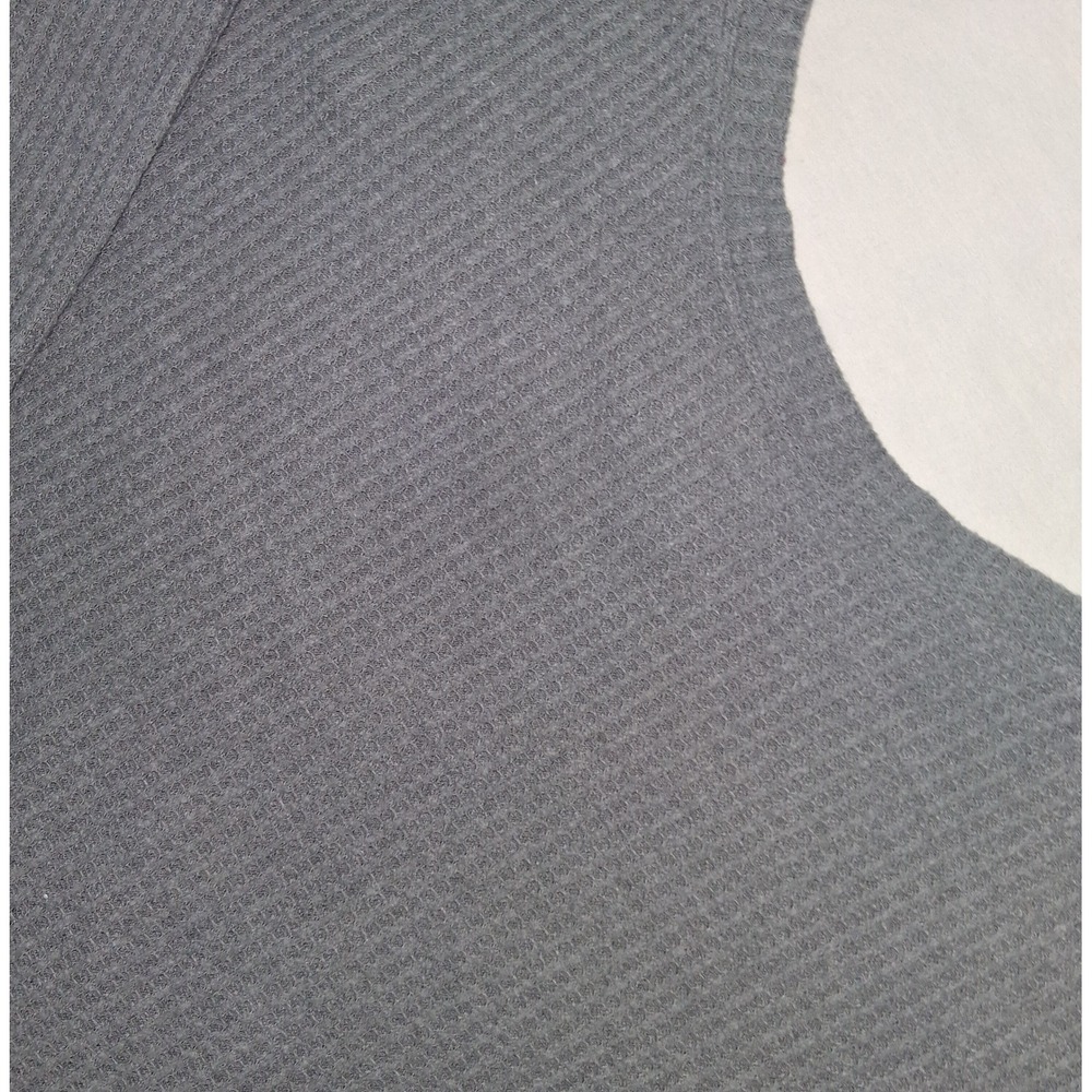 Aeropostale Womens Crop Top Gray Long Sleeve V Neck Waffle Knit Casual